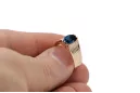 Сапфир Оригинално ретро 14k розово злато Пръстен Винтидж крафт vrc007r